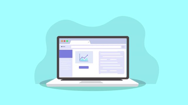 Modern Laptop Displaying Website Interface with Data Visualization.