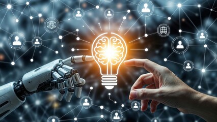 AI and Machine Learning Innovation with Human and Robot Touch on Big Data Network.