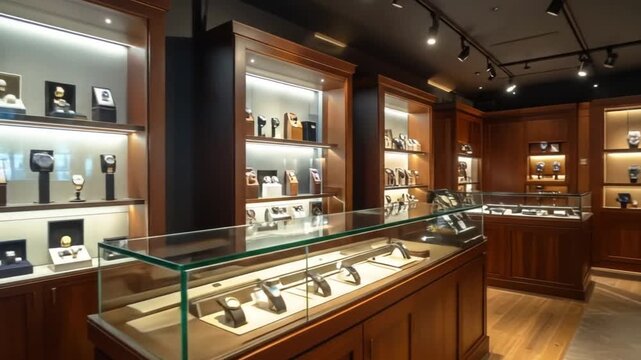 Luxury Watch Boutique: Elegant Display of Timepieces in a Store
