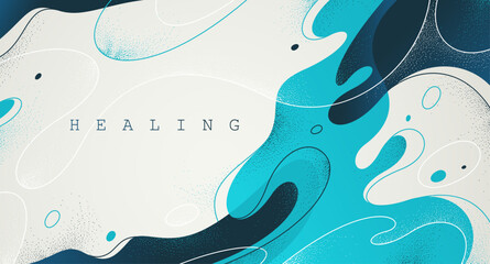 Obraz premium Abstract vector background with smooth fluid lava shapes, curve lines and shapes abstraction art, liquid flow relaxing amorphous illustration.