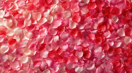 Obraz premium Vibrant pink and red rose petals arranged in organic pattern for valentine's day with delicate texture enhancing romantic charm and festive atmosphere for lovers and special occasions