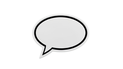 Blank White Speech Bubble with Black Outline