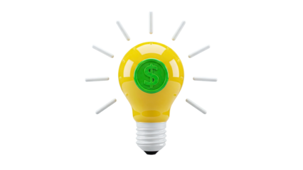 Lightbulb with Dollar Sign: Symbol of Financial Ideas and Innovation
