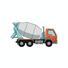Fototapeta premium Illustration of a Concrete Mixer Truck