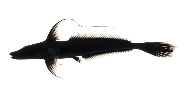 Black Dragonfish Isolated on White
