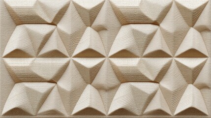 Geometric Carvings: An intricately designed geometric pattern features repeating three-dimensional shapes, creating a captivating visual texture.