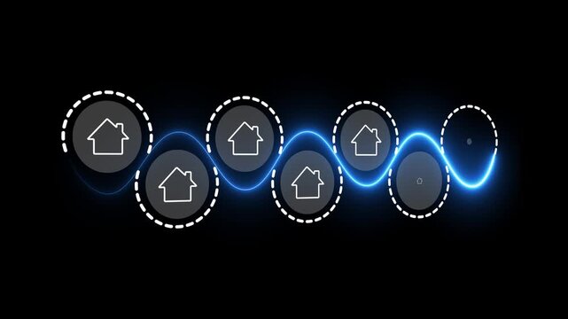 Real Estate Trend 2026 concept on the transparent background. Future real estate trends, property planning, housing investment and market outlook for the coming year. 4k video animation.