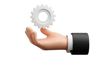 Hand Holding a Gear