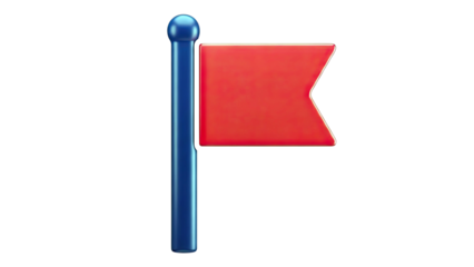 Red Flag on Blue Pole