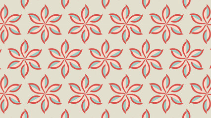 Fototapeta premium A pattern of flowers with red, blue, and white colors