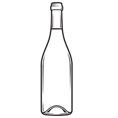 Elegant hand-drawn wine bottle sketch for winery branding and restaurant menus