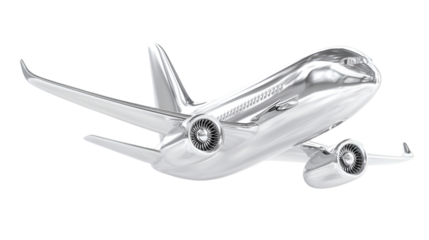 Sleek Metallic Airliner Representing Global Transport and Cargo