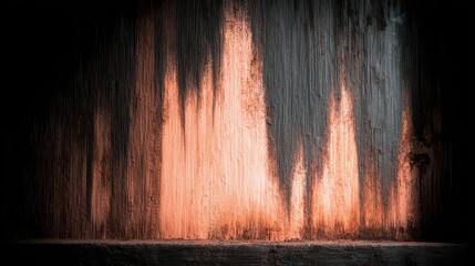 Dynamic Abstract Composition with Flowing Orange and Blue Metallic Paint on Black Backdrop Glittering and Reflecting Light for a Dramatic Textured Effect