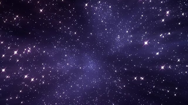 Starry night sky with glowing stars and cosmic nebula