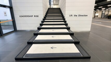 Fototapeta premium Inspirational Staircase Design with Leadership and Direction in Modern Interior Space