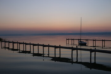 Obraz premium Sonnenuntergang Neusiedler See