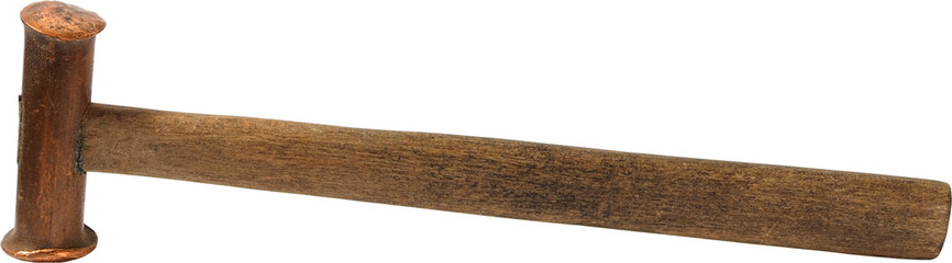 Small copper hammer isolated on white background