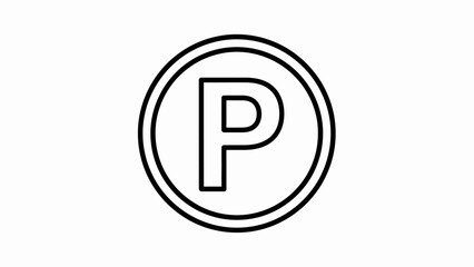 Simple Parking Sign Illustration Featuring Letter P in Concentric Circles