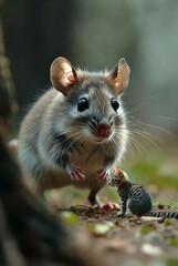 Giant Mouse Chasing a Tiny Cat.
Reversed Predator Roles Concept.
Surreal Scale Contrast Scene.