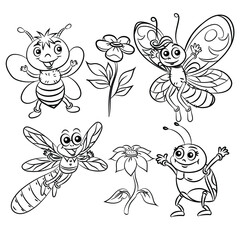 Obraz premium bee and flowers