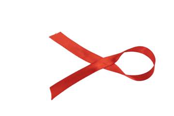 Red Awareness Ribbons on Transparent Background: Fabric Ribbons for Community Support in Social Causes and Awareness Initiatives.