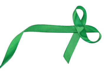 Support Social Causes with Green Awareness Ribbon Symbol on Transparent Background: Fabric Ribbons for Community Awareness Initiatives.