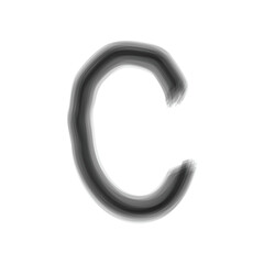 Naklejka premium A large black letter c on a white background looks artistic