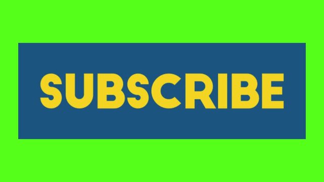 Bold yellow 'SUBSCRIBE' text on a blue button against a vibrant green background