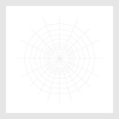 Fototapeta premium Elegant minimalist spider web illustration with a delicate radial pattern, perfect for subtle backgrounds, nature-inspired designs, or spooky Halloween season projects