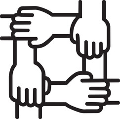Collaboration hands puzzle icon