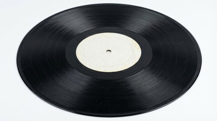 昭和レトロな黒いアナログレコード盤の3Dレンダリング白背景 generative ai