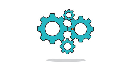 Obraz premium business process gears illustration representing interconnected system development and problem-solving solutions for technology and engineering projects