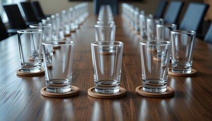 테이블 위 글라스