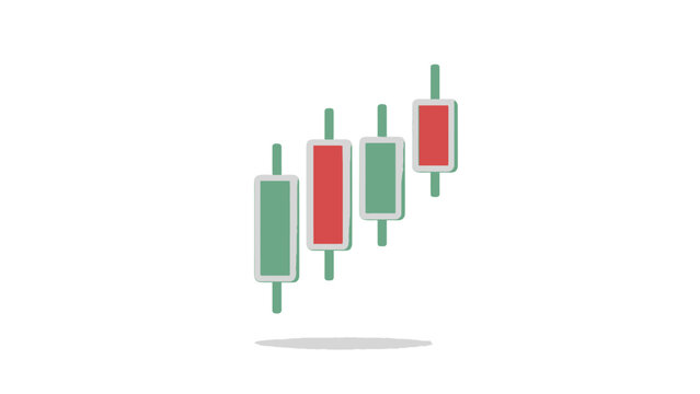 Candlestick Chart Showing Market Trends and Financial Data.