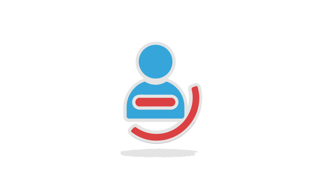User profile icon with a red minus sign indicating removal or deletion.