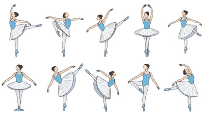 Ballet Dancer Performs Various Dance Steps in Different Poses and Movements © Stock Image Zone