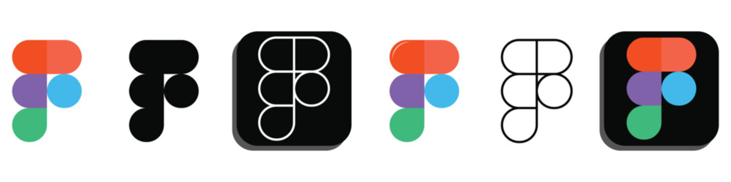 Figma Logo Bundle, Figma App Icon Set Vector, High resolution Figma vector set. New Figma icon white background
