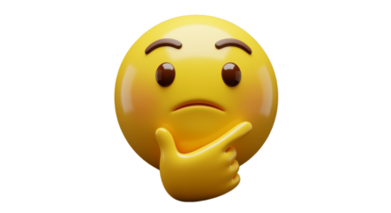 A thoughtful emoji with a puzzled expression gestures for consideration from a contemplative viewpoint