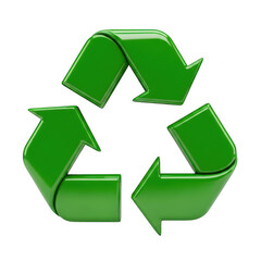 Green recycling symbol isolated on transparent background