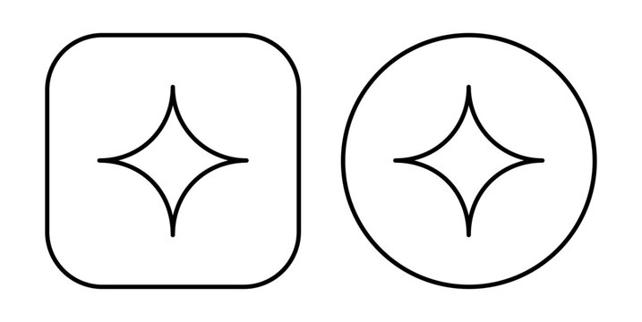 Set of Google Gemini mobile app icons in outline design, on transparent background, vector illustration. Gemini is a generative artificial intelligence chatbot