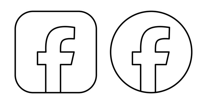 Set of mobile Facebook app icons in outline design, on transparent background, vector illustration. Facebook is a social media and social networking service owned by Meta Platforms
