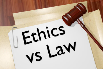 Ethics vs Law concept