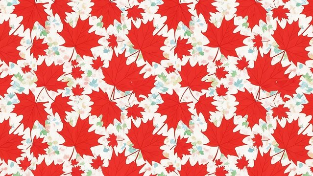 Family day in canada maple leaf pattern