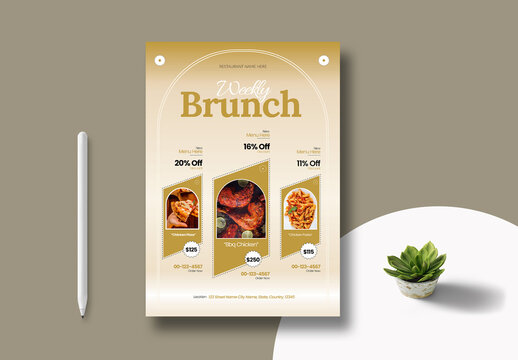 Weekly Brunch Poster Template Layout