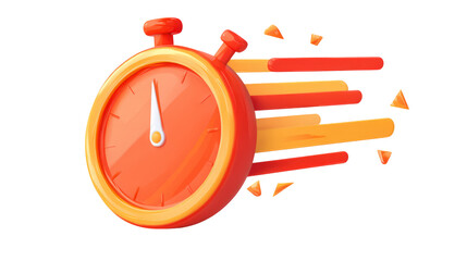 Fast Stopwatch Icon with Speed Motion Lines