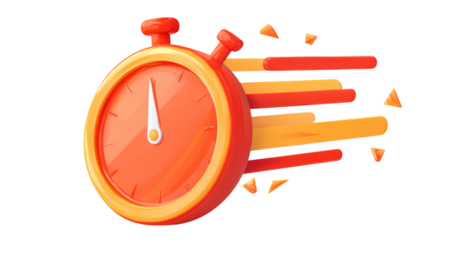 Fast Stopwatch Icon with Speed Motion Lines - Powered by Adobe