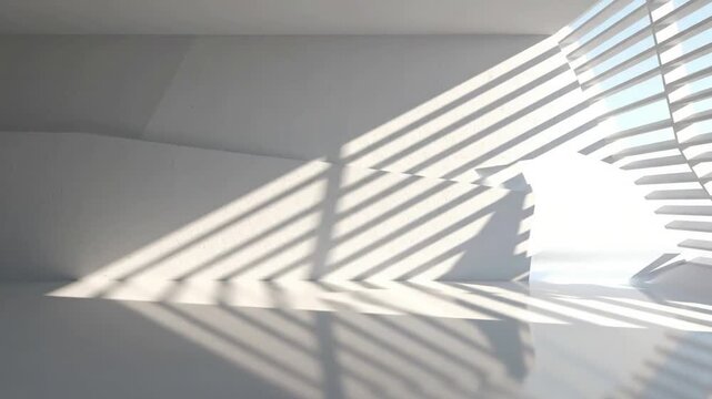 Abstract Geometric Light Play Focus on the intricate and evolving patterns of light and shadow created by geometric structures, emphasizing the abstract and artistic qualities.