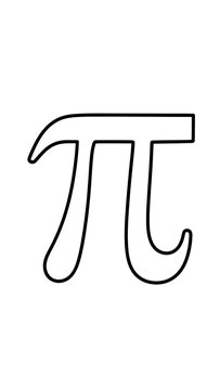 Mathematical symbol pi isolated on transparent background for math and science