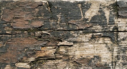 Close-up of Weathered Wooden Surface with Visible Cracks
