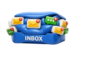 Blue Inbox with Emails.